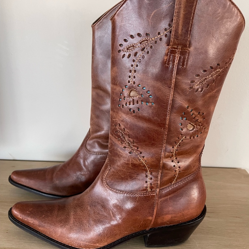 Matisse Brown Leather Western Heeled Boots